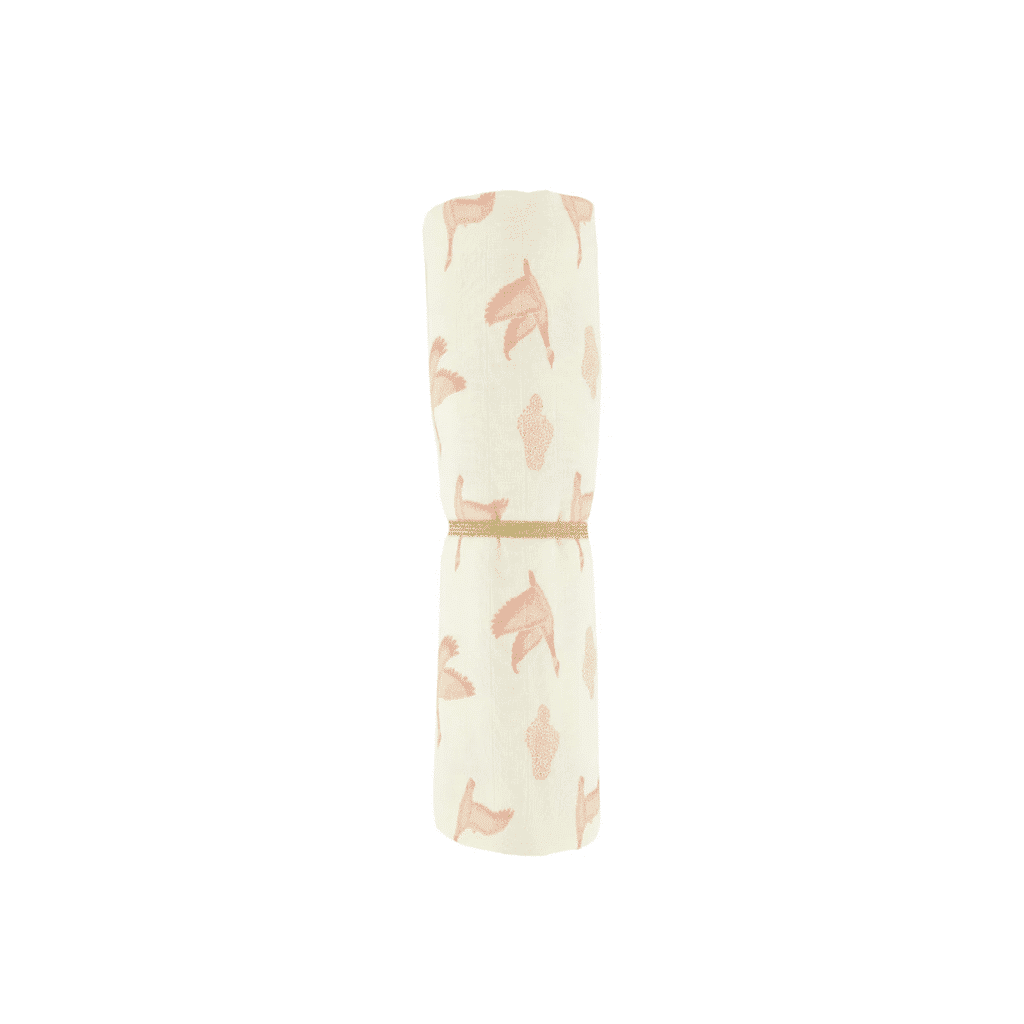 un grand lange birdy Baubels, vue de face sur fond blanc