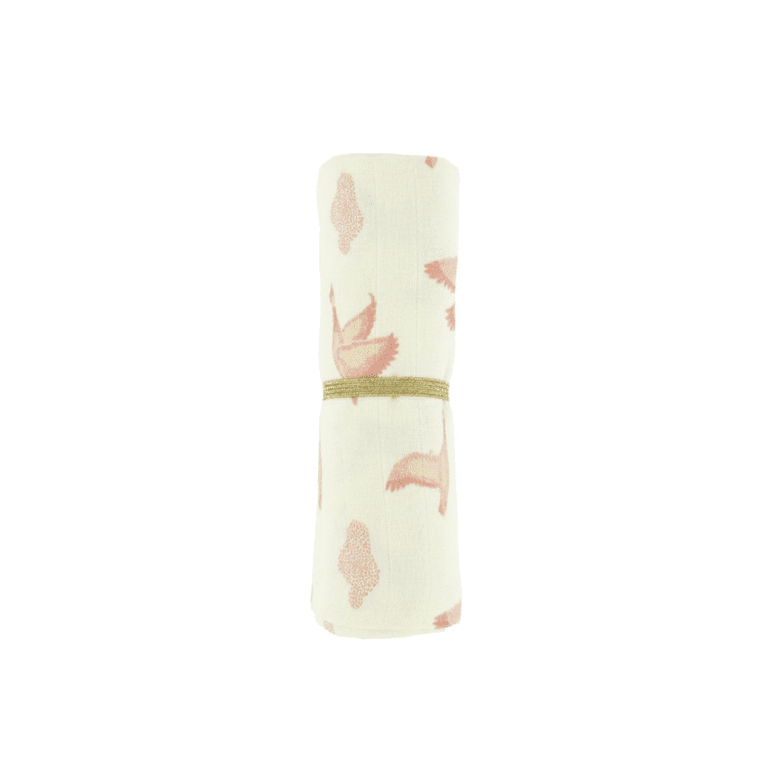 un petit lange Birdy Baubels, vue de face sur fond blanc