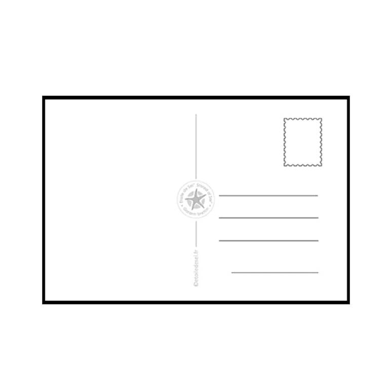 une carte postale représentant les balises du Morbihan Etoile De Sel, vue de derrière sur fond blanc