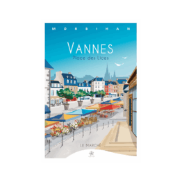 une carte représentant La Place Des Lices à Vannes Etoile De Sel, vue de face sur fond blanc