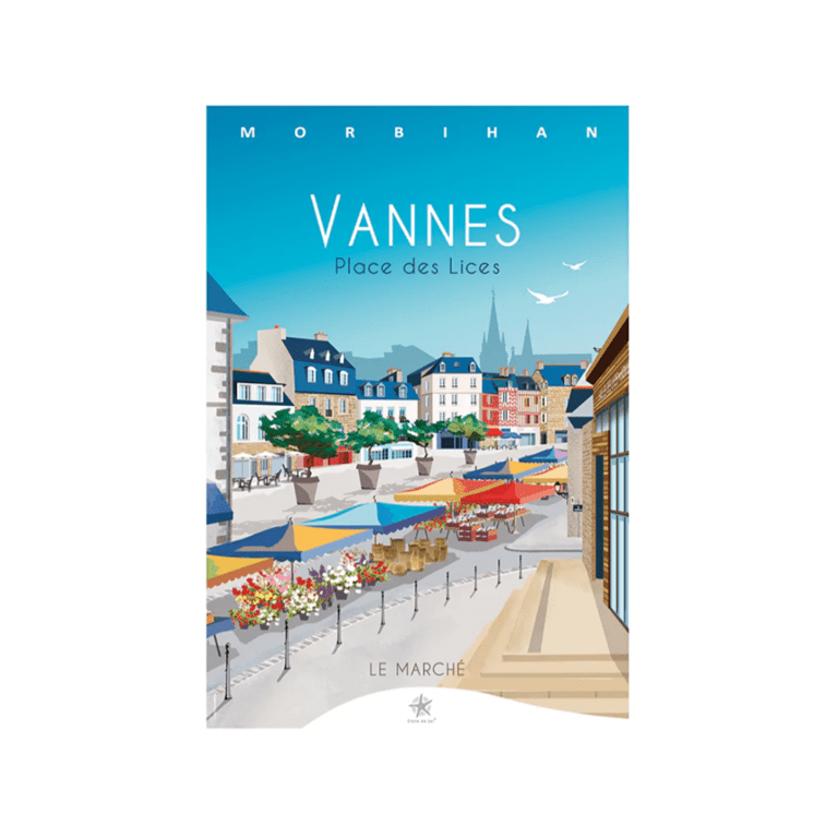 une carte représentant La Place Des Lices à Vannes Etoile De Sel, vue de face sur fond blanc