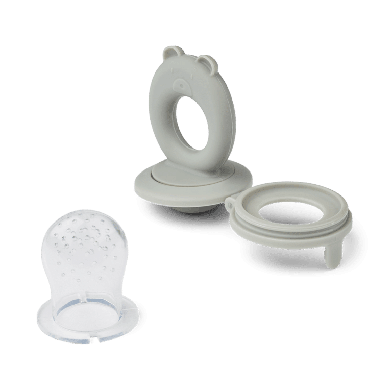 lot de 2 grignoteuses liewood ours détail grignoteuse bleu gris sur fond blanc