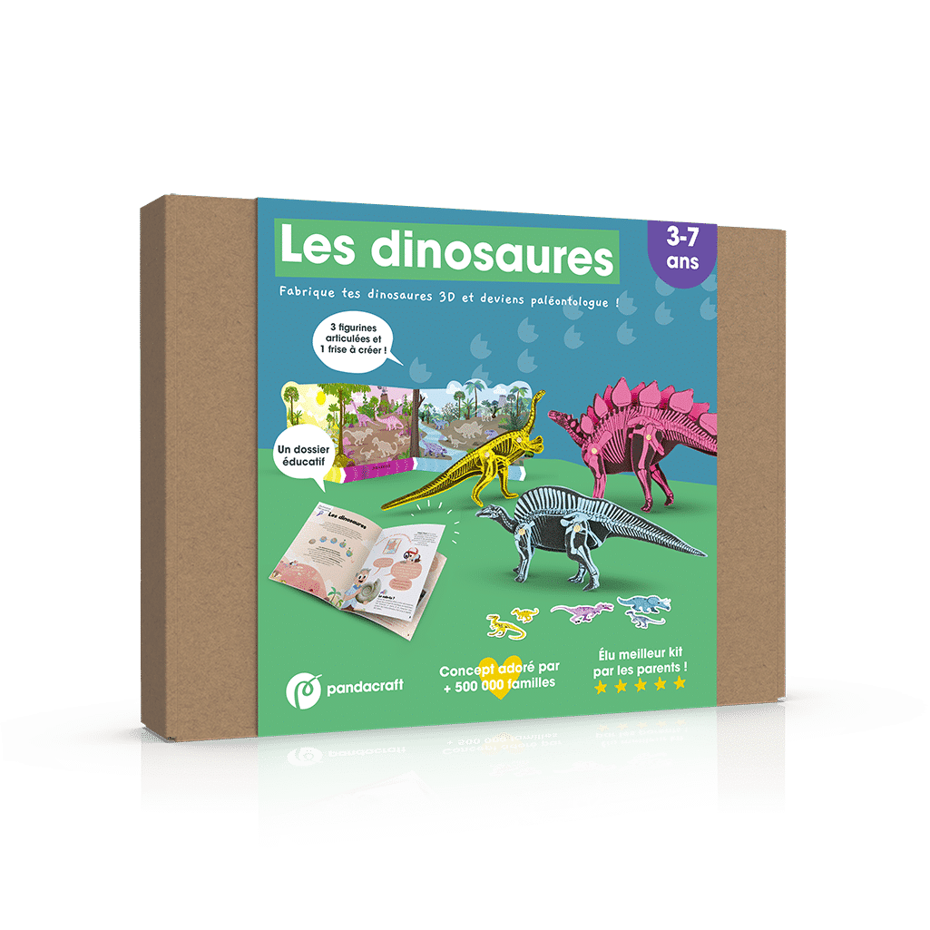 Kit collector éducatif pandacraft les dinosaures