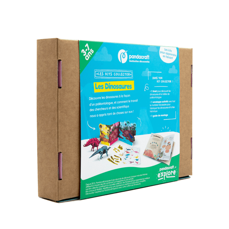 Kit collector éducatif pandacraft les dinosaures