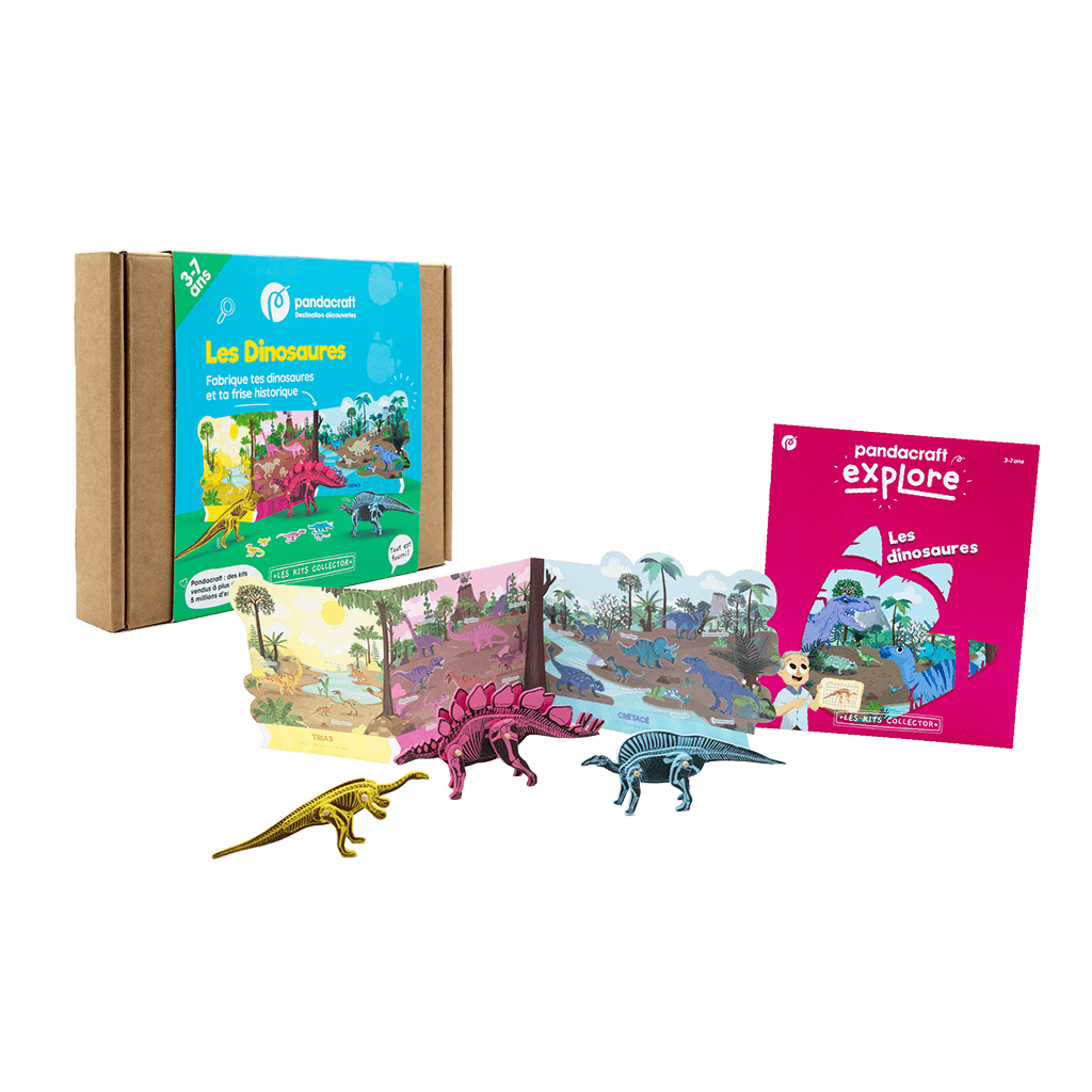 Kit collector éducatif pandacraft les dinosaures