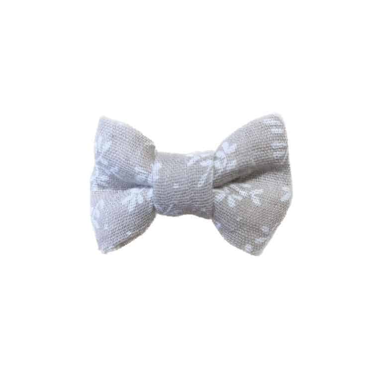 barrette noeud petite fleur nude