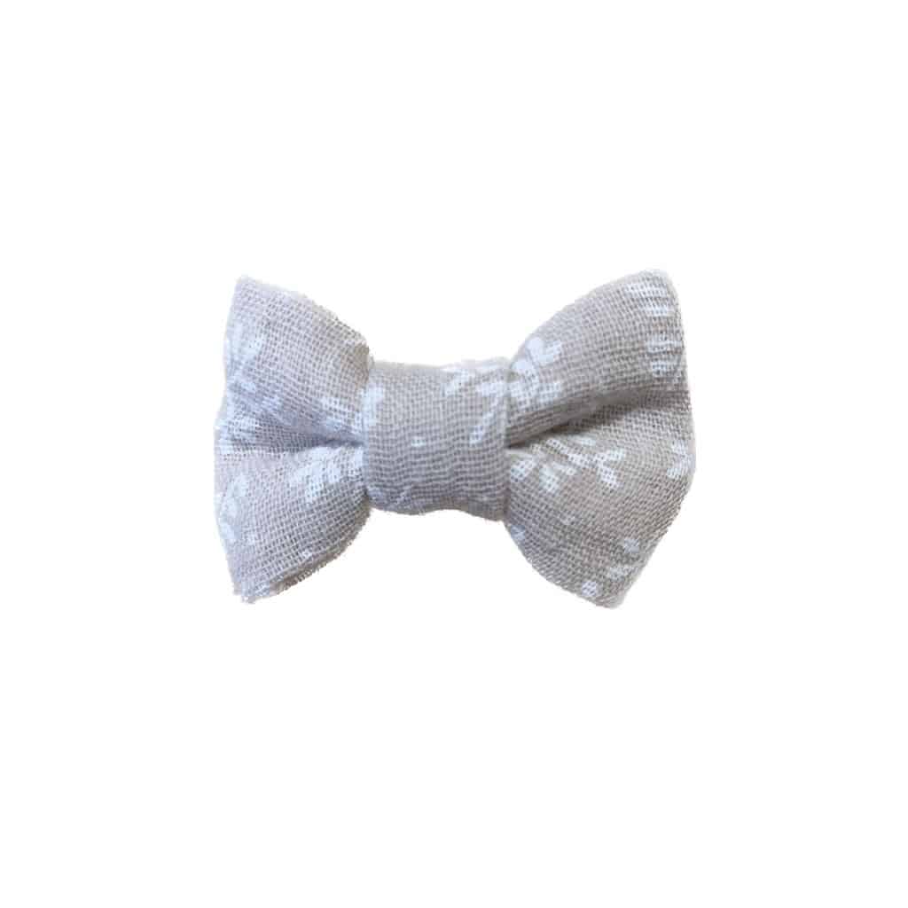 barrette noeud petite fleur nude