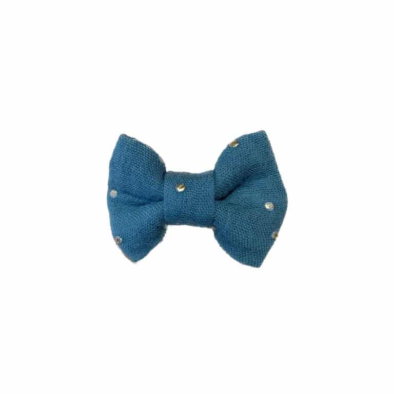 barrette noeud classique vert tête de lylotte