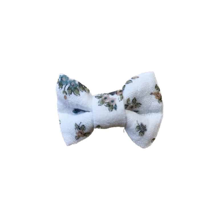 barrette noeud petite fleur nude