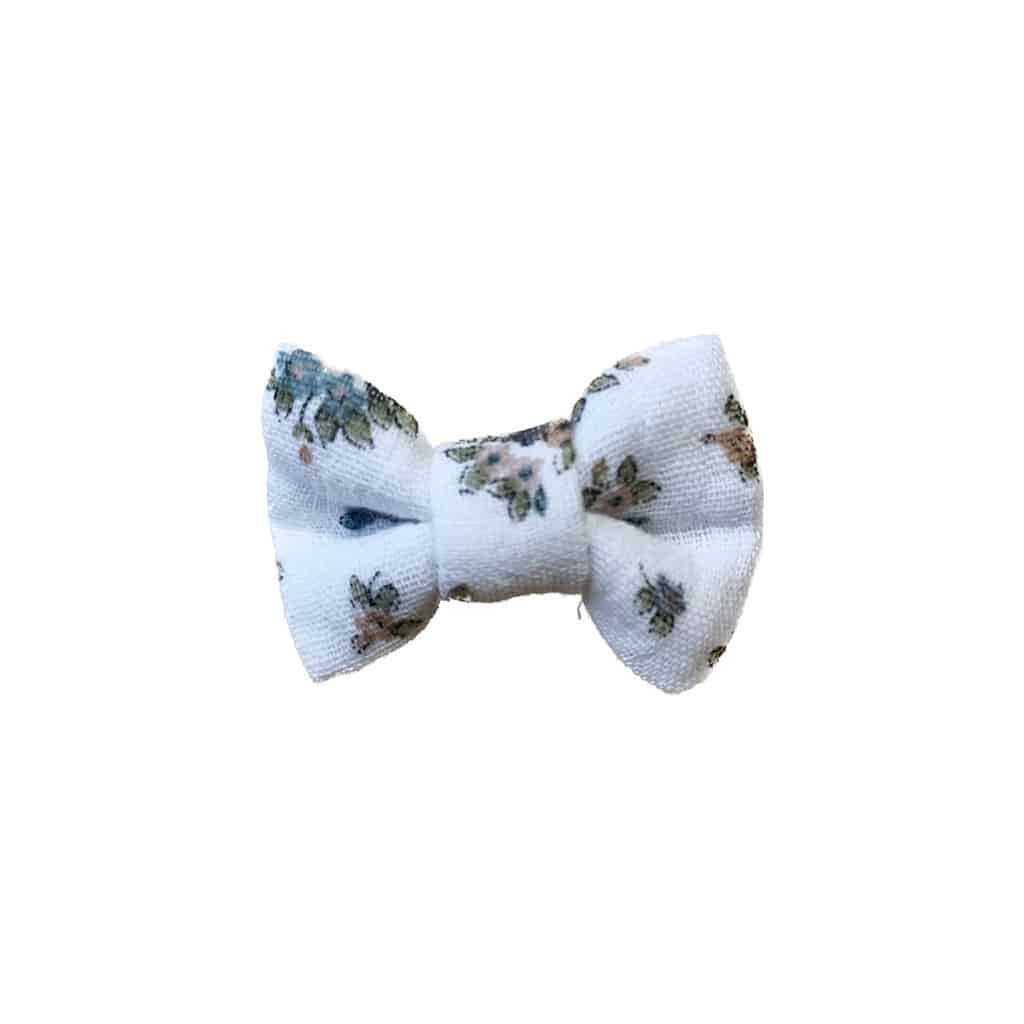 barrette noeud petite fleur nude