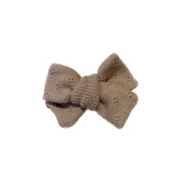 barrette noeud pointelle camel