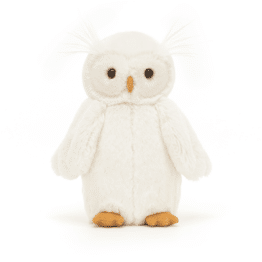 doudou chouette jellycat de face sur fond blanc