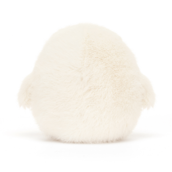 mini doudou chouette blanche de dos sur fond blanc