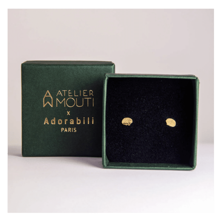 une paire de boucle d'oreille hérisson Adorabili, vue de face dans son packaging