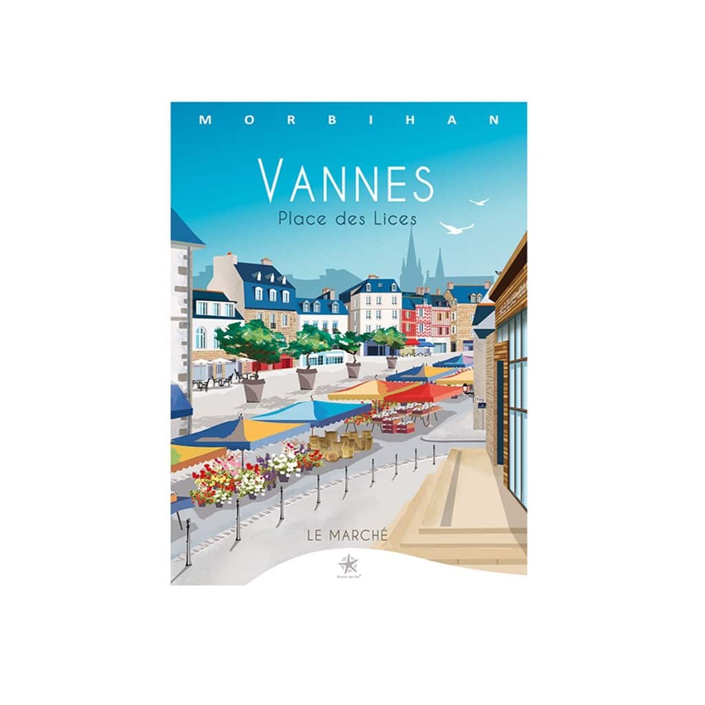 affiche Vannes place des Lices fond blanc