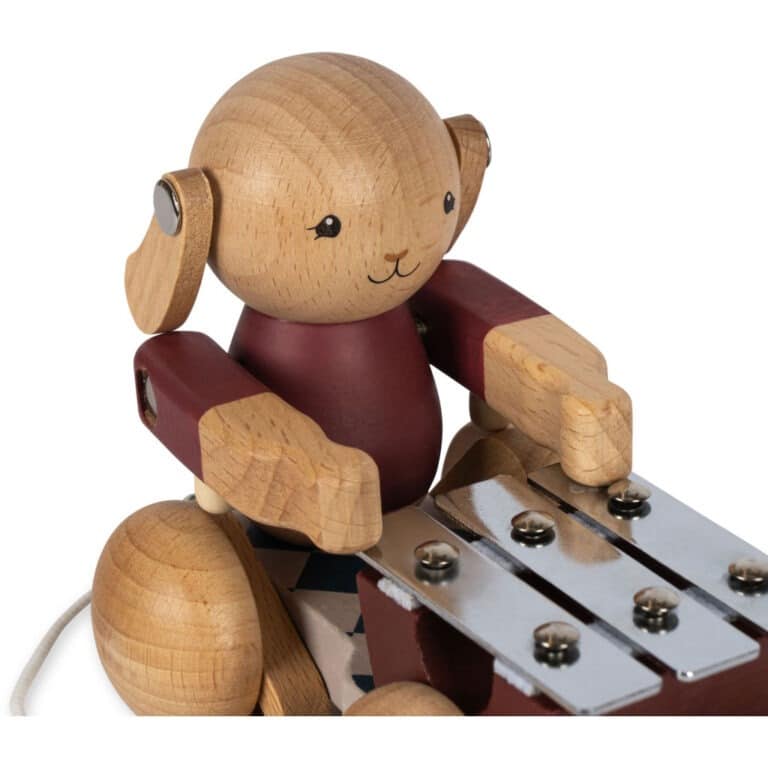 Lapin musical à tirer en bois konges slojd