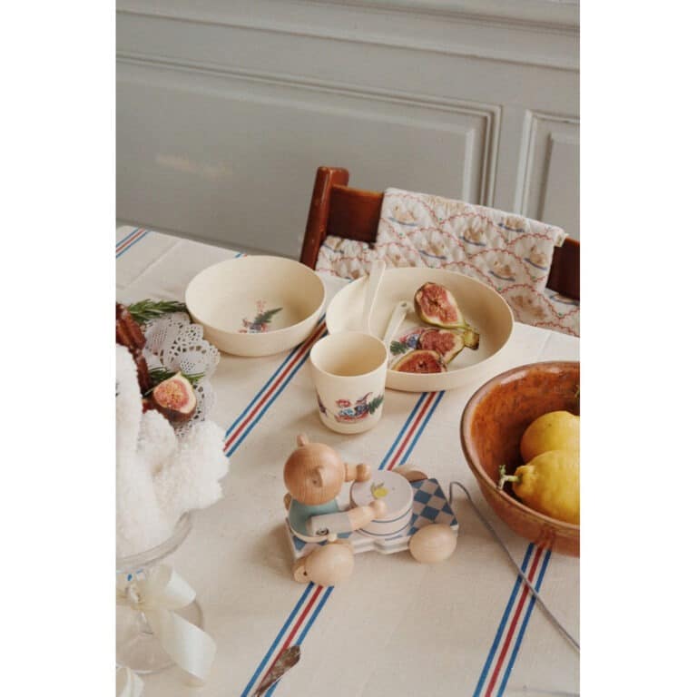 Ours musical à tirer en bois tambour konges slojd