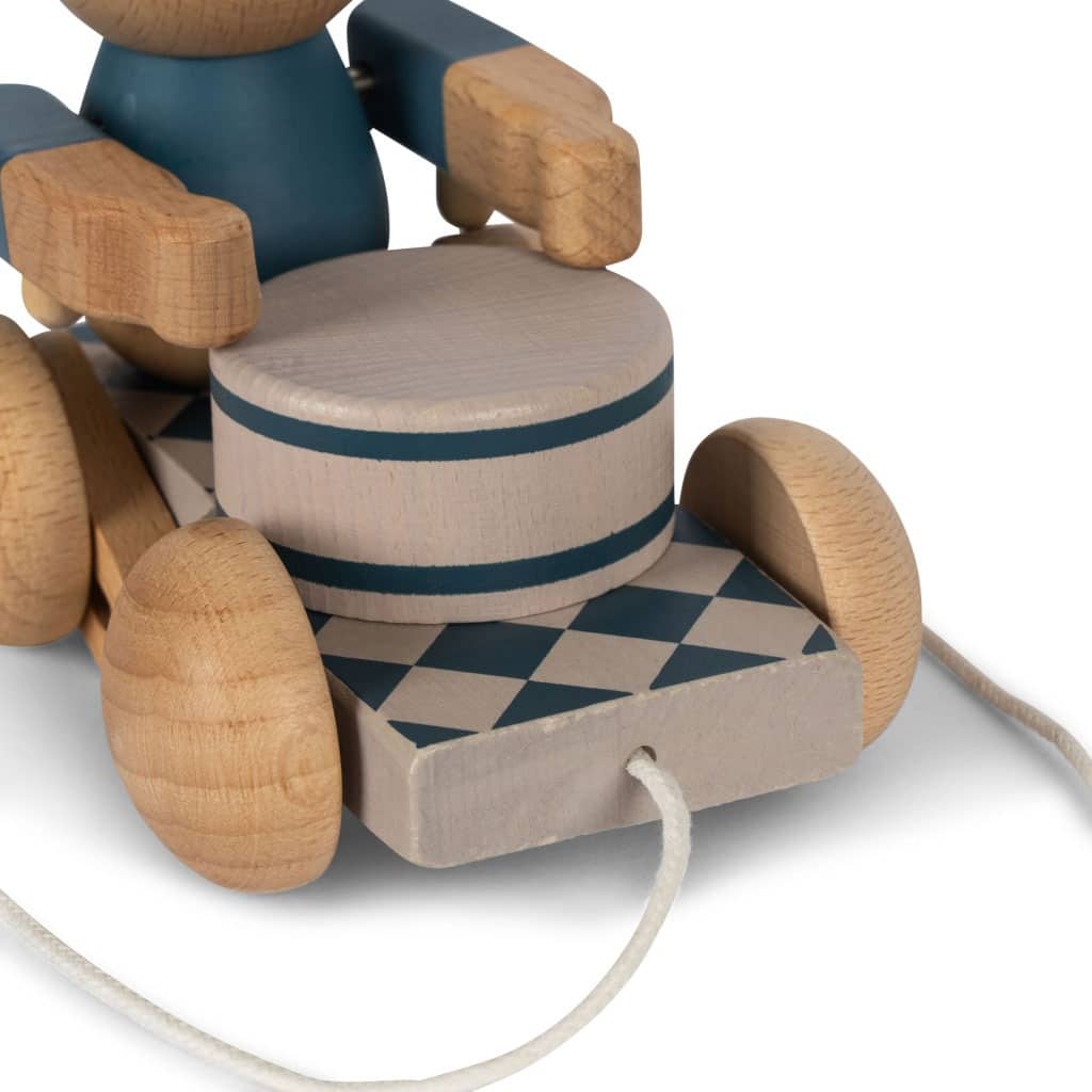 Ours musical à tirer en bois tambour konges slojd