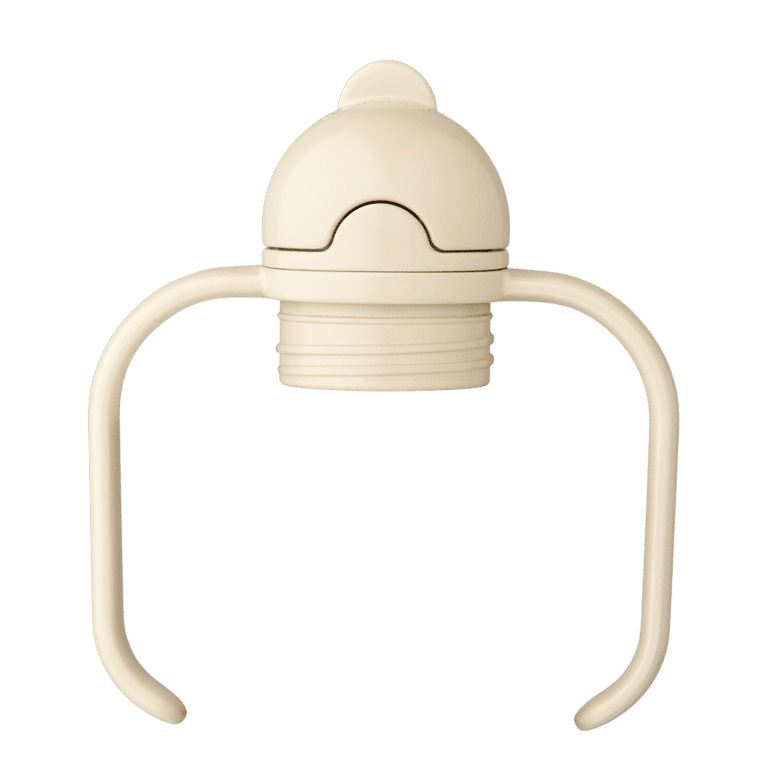 gourde liewood en acier avec anses et paille en silicone animaux marins détail anses sur fond blanc