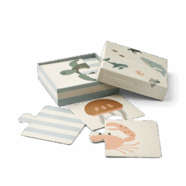 puzzle liewood 2 pièces animaux marins sur fond blanc