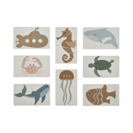 puzzle liewood 2 pièces animaux marins détails pièces