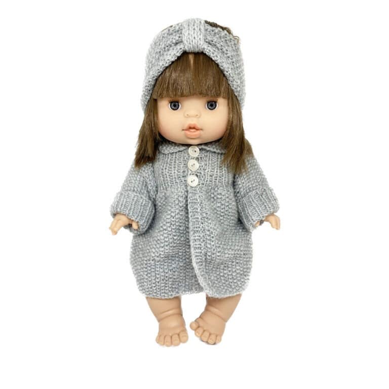 manteau et bandeau gris en laine