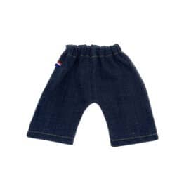 Pantalon en jean foncé clair pour poupée minikane