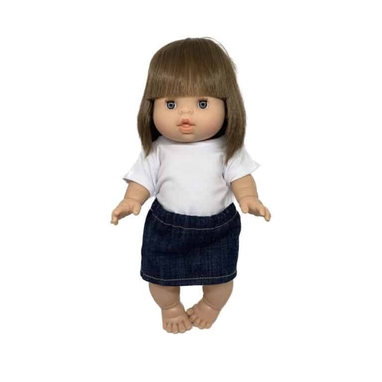 jupe en jean pour poupée