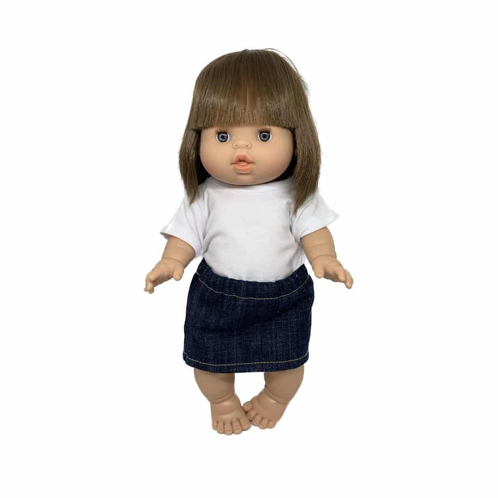 jupe en jean pour poupée