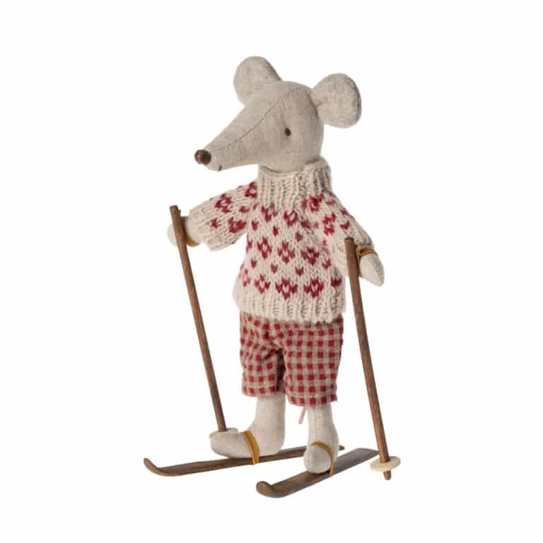 skis et bâtons parents maileg avec souris