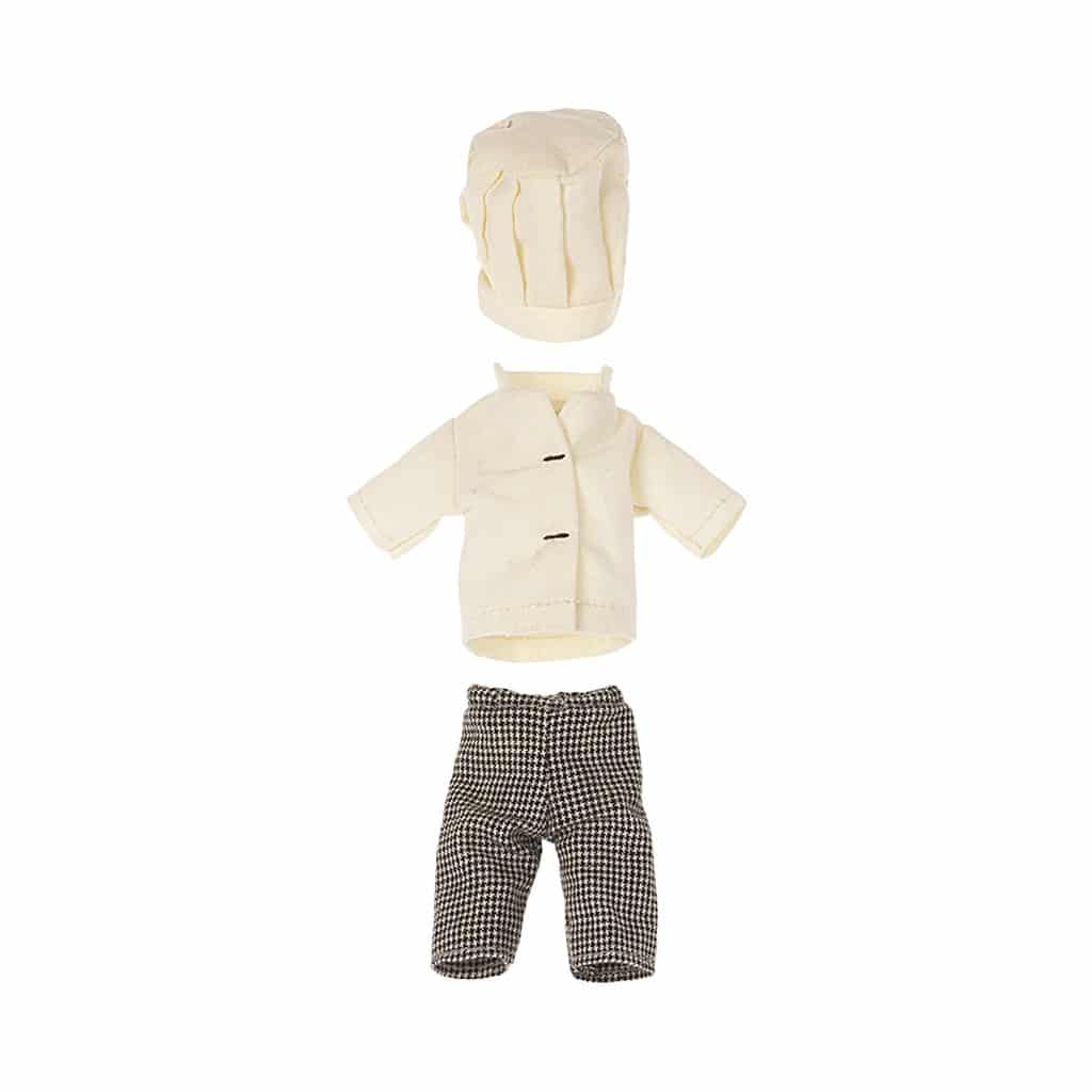 vêtements souris chef cuisinier fond blanc