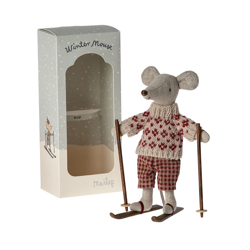 souris maman hiver maileg devant packaging