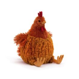 Cecil chicken, peluche jellycat cécile la poule sur fond blanc