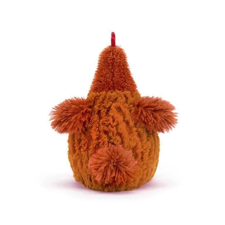 doudou jellycat cécile la poule vue de dos sur fond blanc