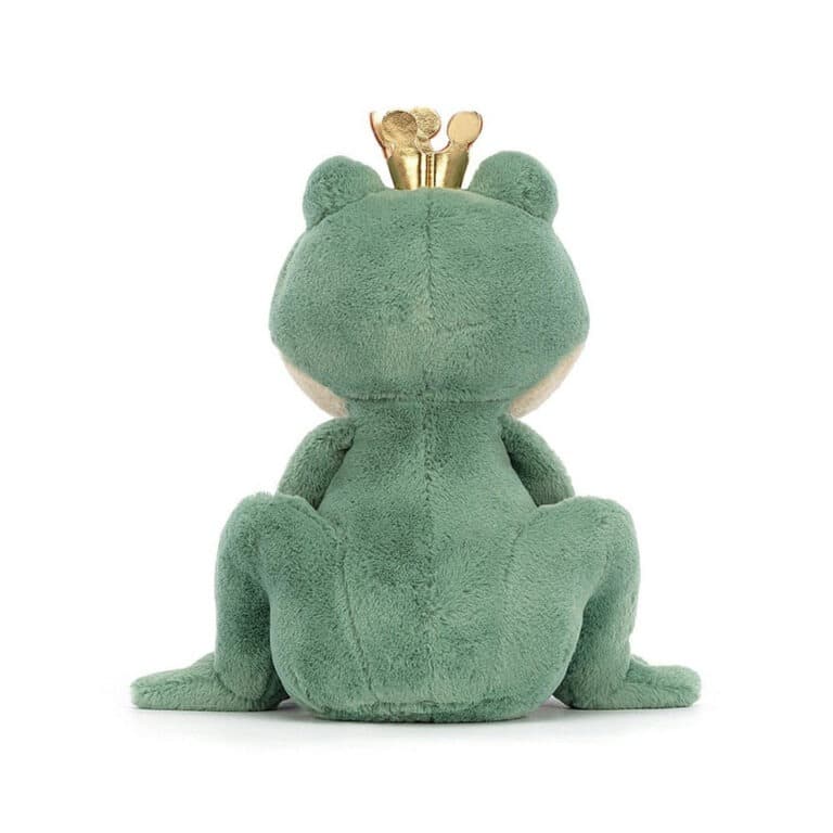 doudou grenouille fond blanc vue de dos