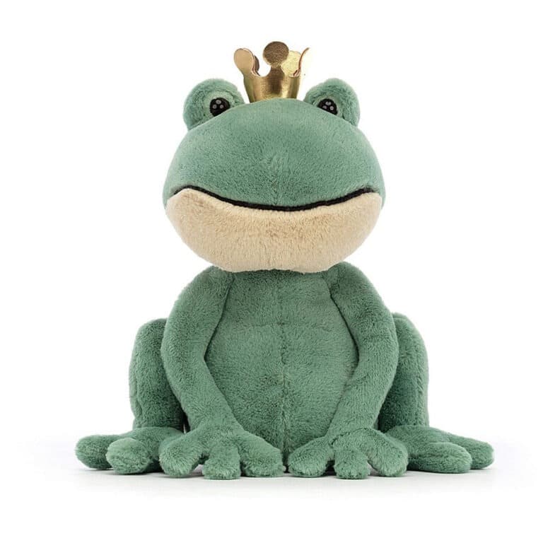 doudou grenouille fond blanc vue face