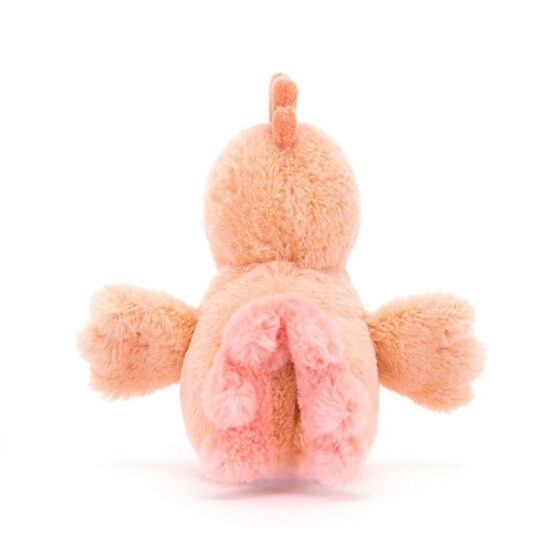 poule fluffy abricot Jellycat vue de dos