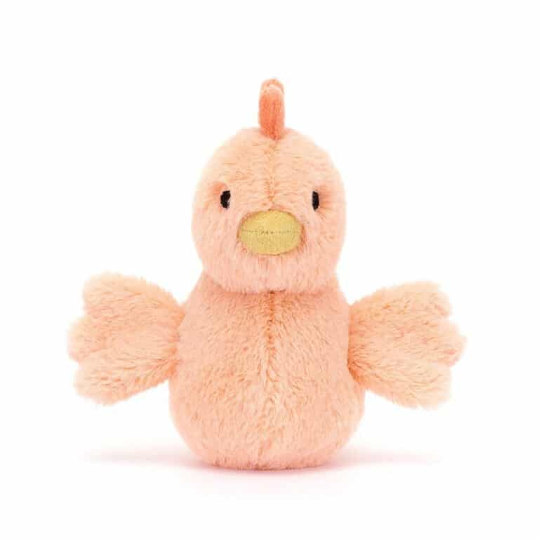 poule fluffy abricot Jellycat vue de face