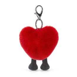 porte clé coeur rouge fond blanc vue de dos