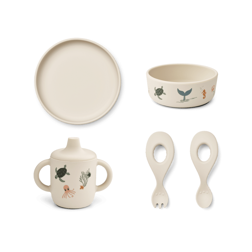 set de vaisselle animaux marins liewood