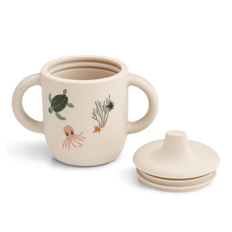 tasse en silicone avec anses animaux marins liewood