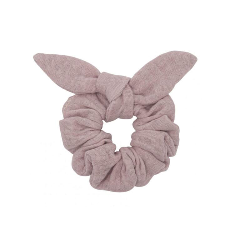 chouchou noeud rose pétale