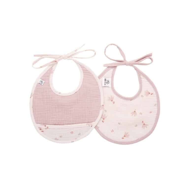 Lot de 2 bavoirs de naissance lovely blossom bb&co