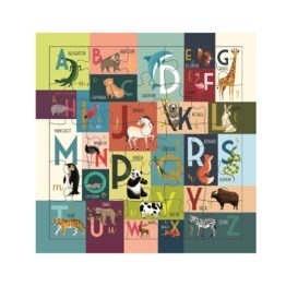 carte puzzle alphabet des animaux cartes d'art sur fond blanc