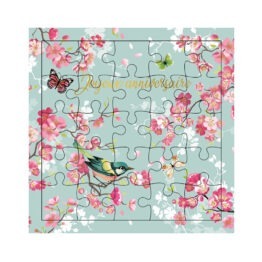 carte puzzle fleurs de cerisier cartes d'art sur fond blanc