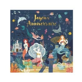 carte puzzle joyeux anniversaire sirènes cartes d'art sur fond blanc