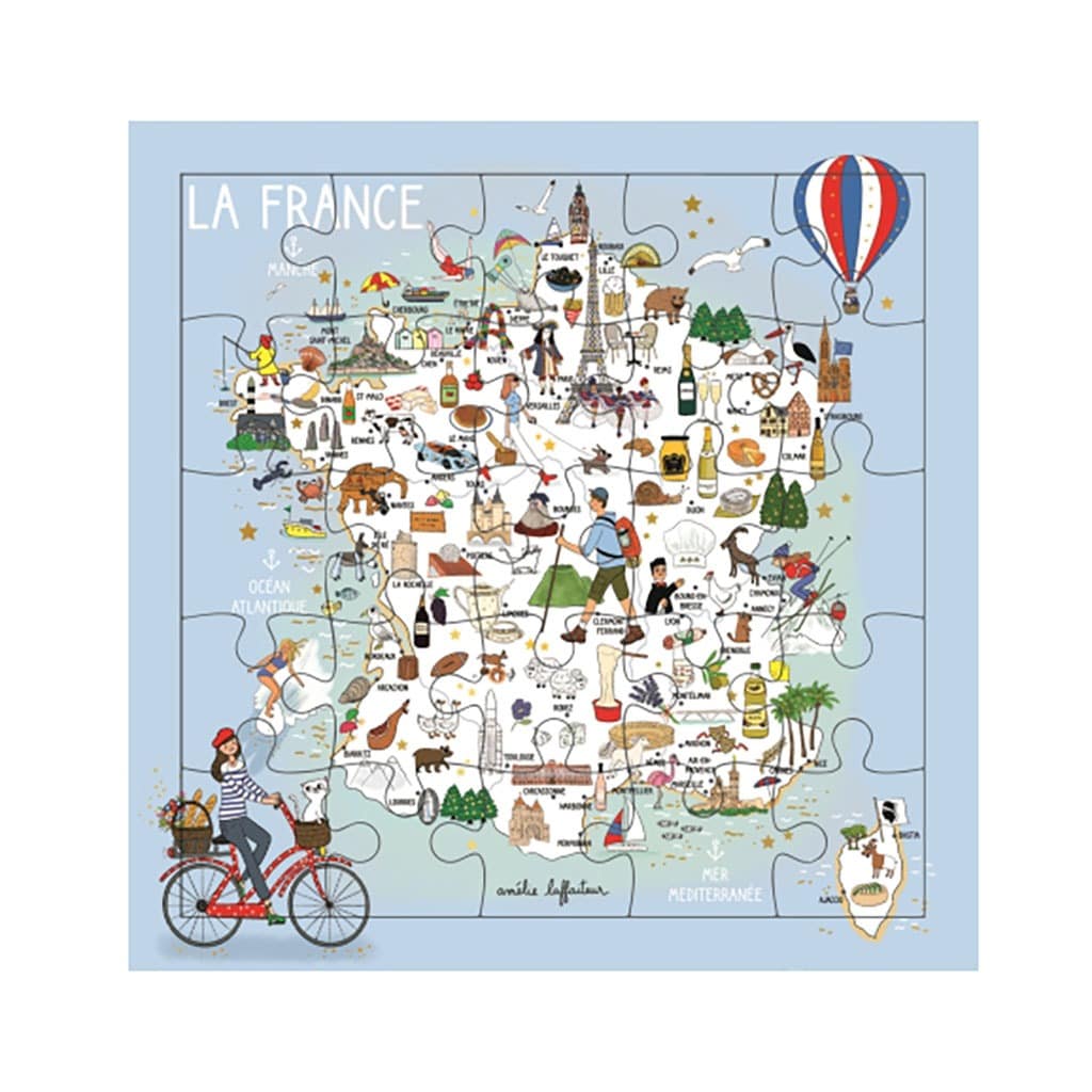 carte puzzle la france cartes d'art sur fond blanc