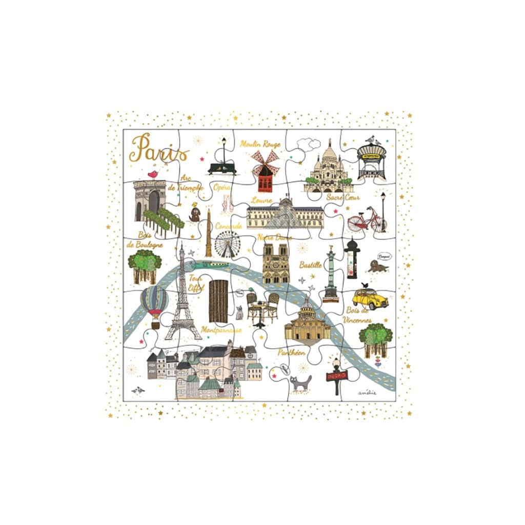 carte puzzle paris cartes d'art sur fond blanc