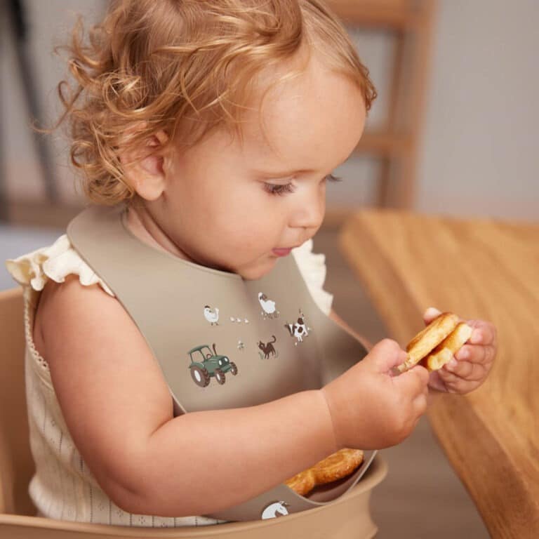 Bavoir en silicone sur le thème de la ferme filibabba