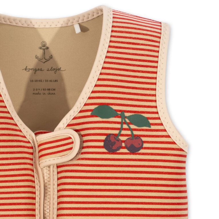 gilet natation glitter cerise détail devant